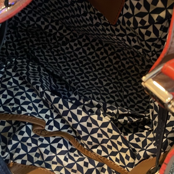 BODEN Genuine Leather Orange Brown Shoulder Handbag Purse (TD) - Picture 8 of 10